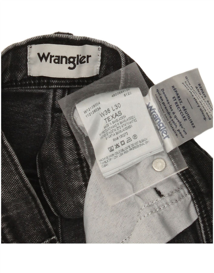 Jeans dritti da uomo Texas WRANGLER W36 L30 cotone nero