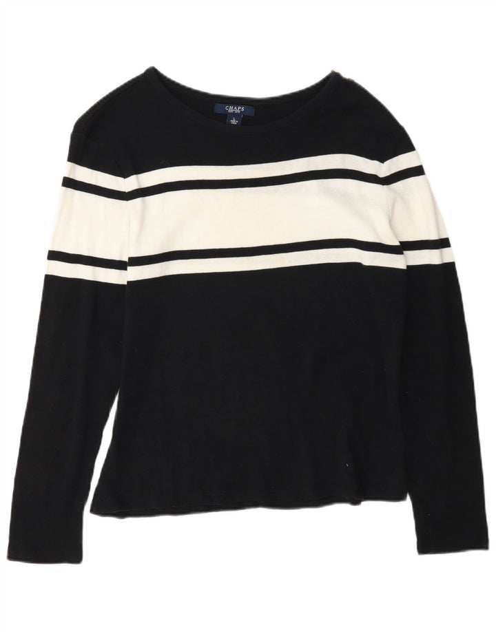 Top da donna a maniche lunghe Chaps UK 14 Large in cotone color block blu navy