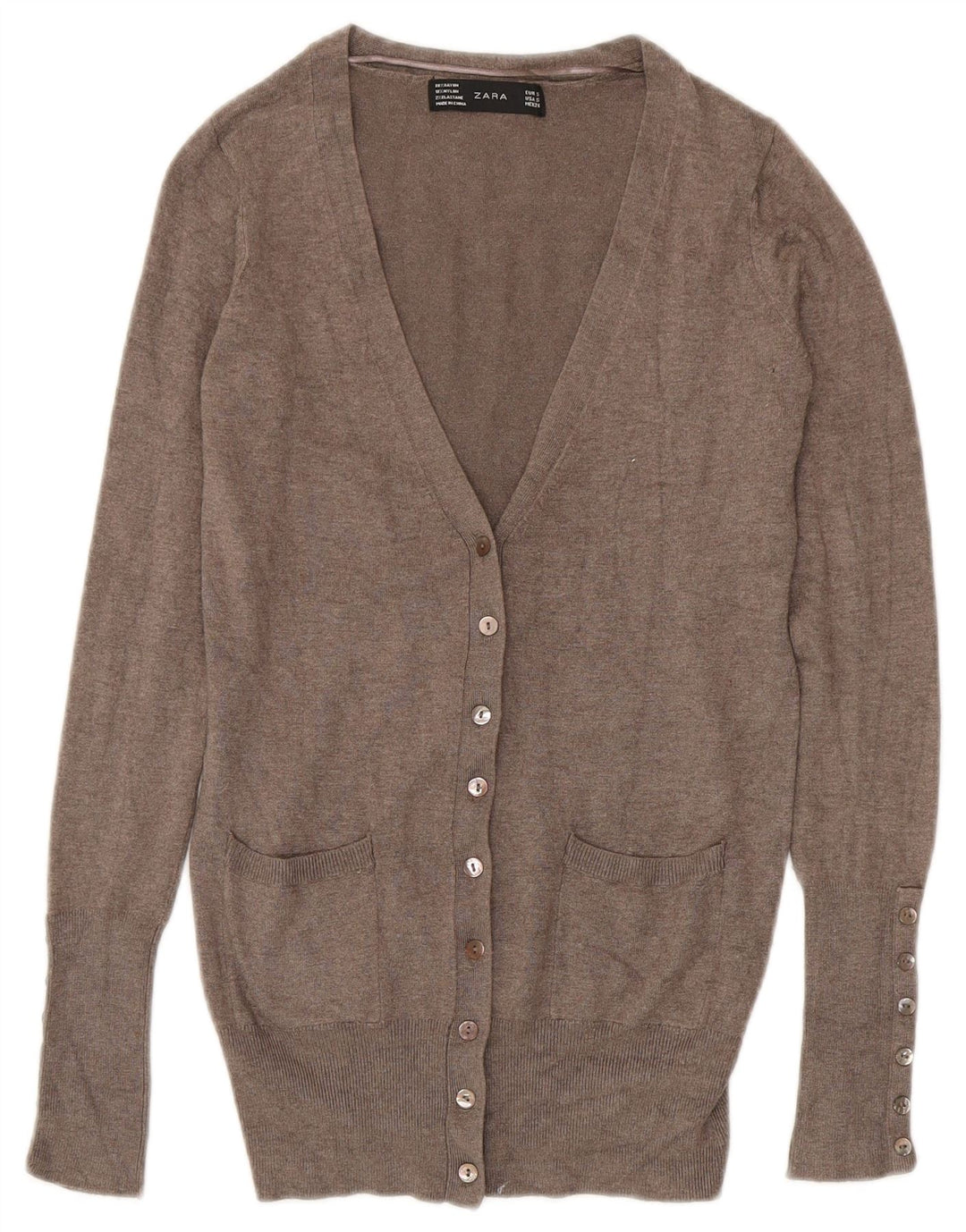Maglione Cardigan Da Donna ZARA UK 10 Piccolo Rayon Grigio