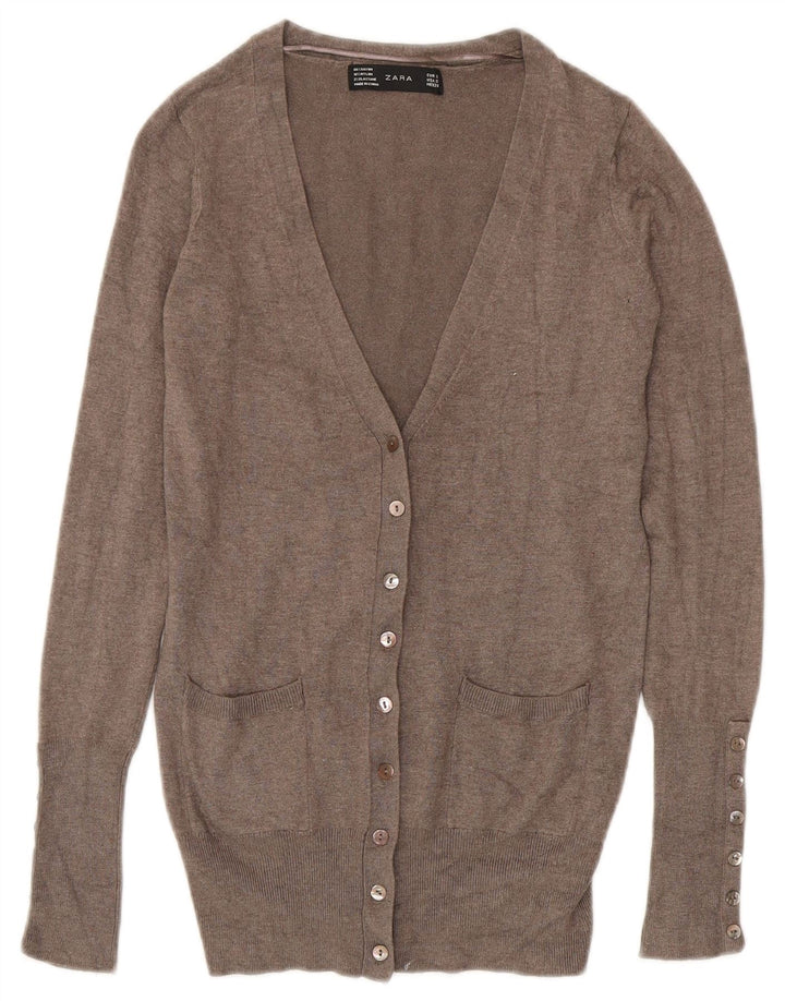 Maglione Cardigan Da Donna ZARA UK 10 Piccolo Rayon Grigio