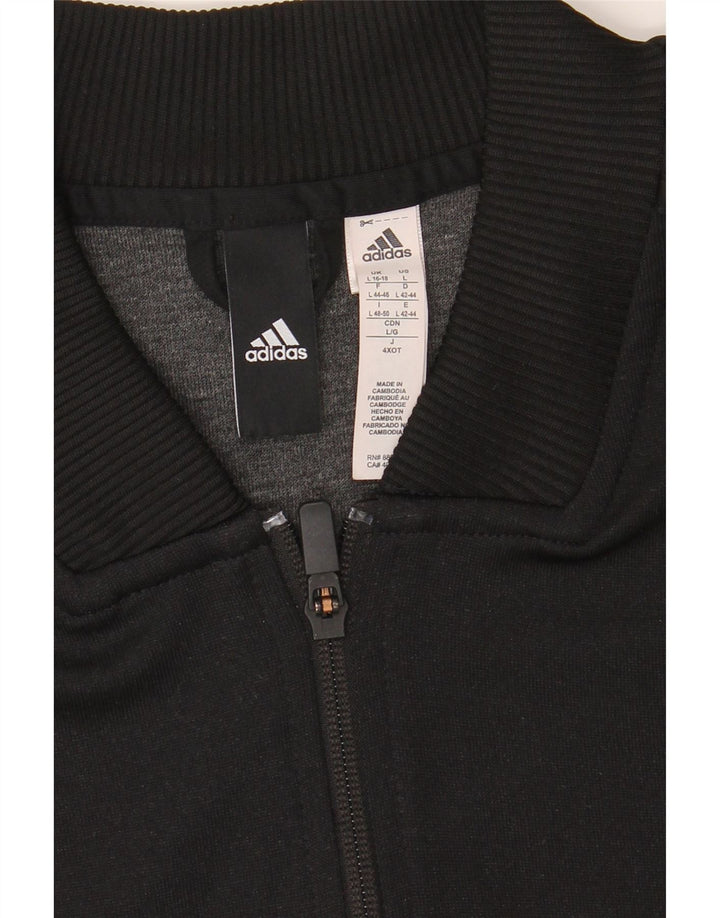 Giacca da tuta da donna Adidas UK 16/18 Large Nero Poliestere