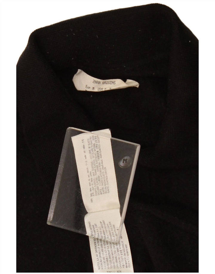 Maglione maglione collo alto da donna Zara UK 12 lana nera media