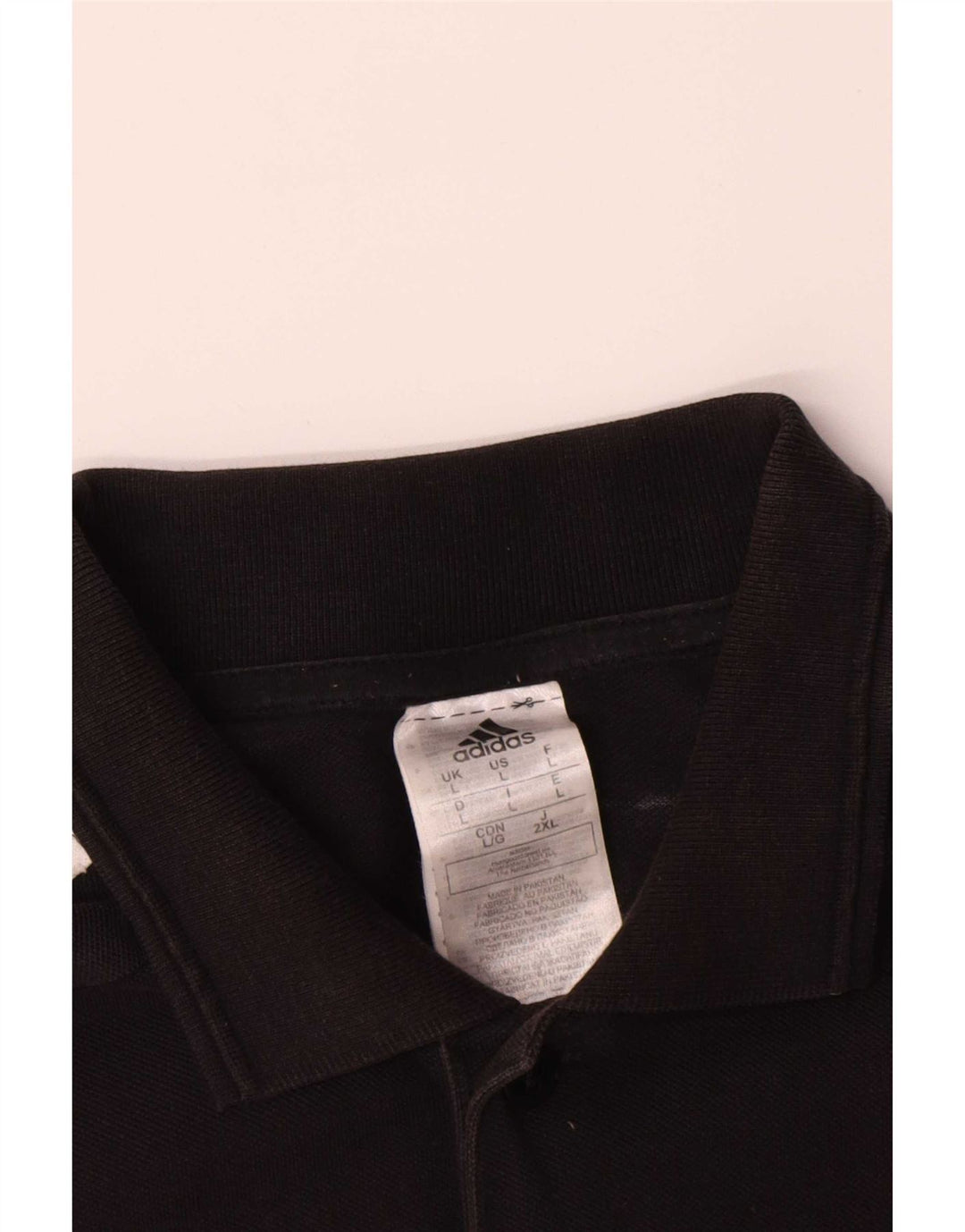 Polo Adidas da uomo grande in cotone nero