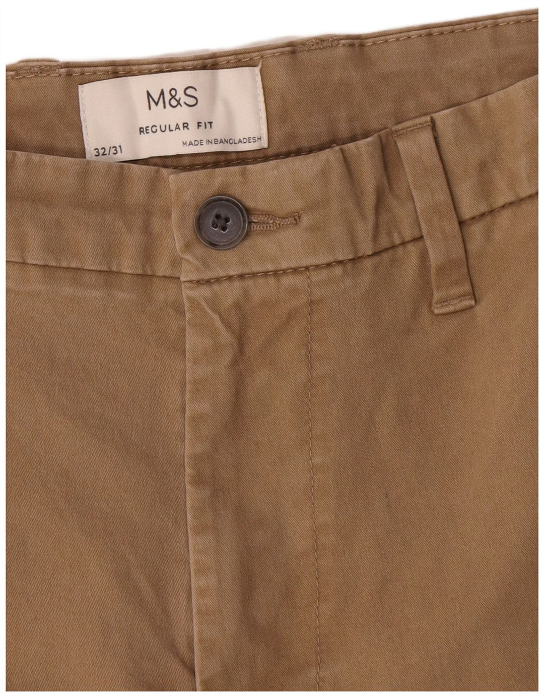 Pantaloni chino dritti vestibilità regolare da uomo Marks & Spencer W32 L31 Marrone