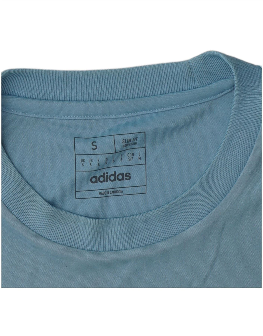 Maglietta slim fit da uomo Adidas Dri Fit piccola blu