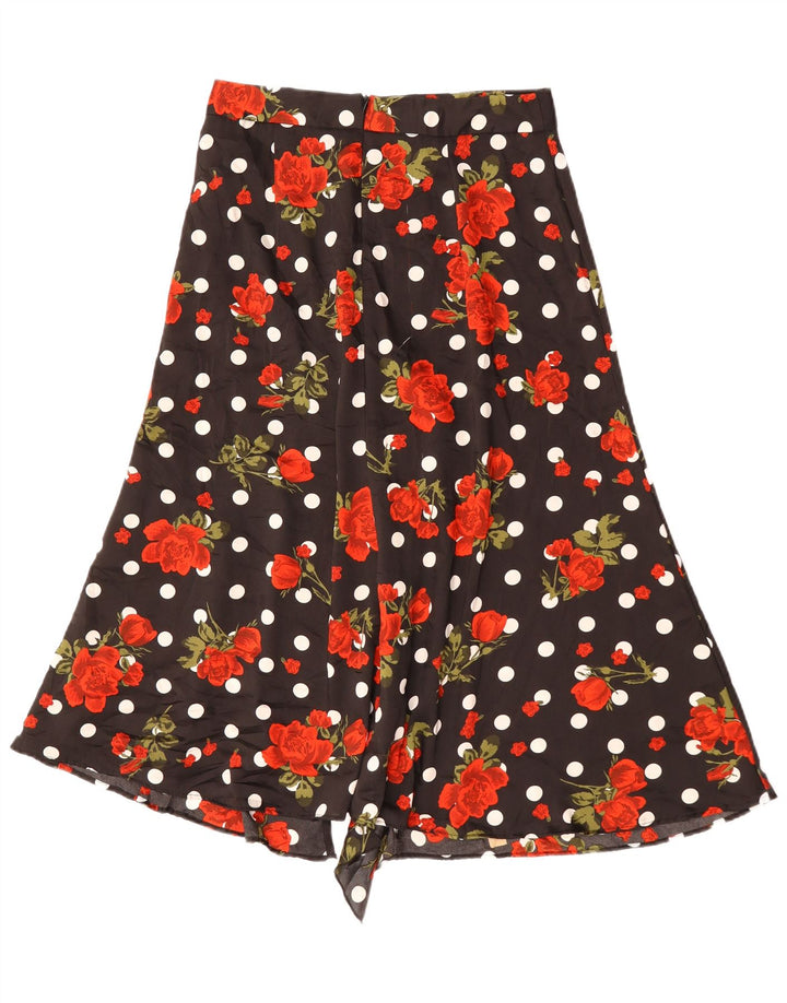 Gonna asimmetrica a trapezio da donna Zara media W30 poliestere floreale nero