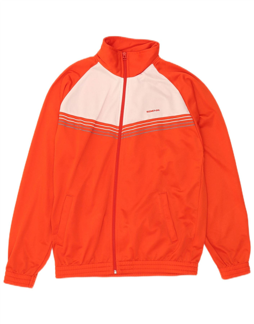 Giacca da tuta da uomo vintage IT 48 Poliestere color block arancione medio