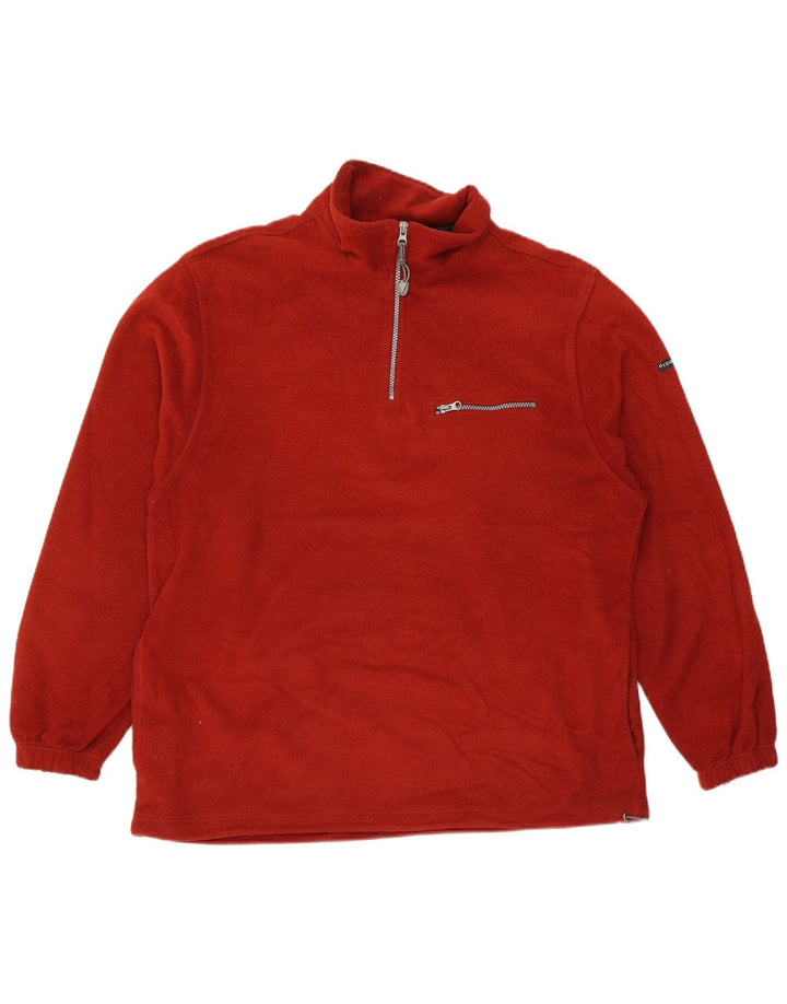 Maglione in pile da uomo con zip e collo Izod XL rosso poliestere