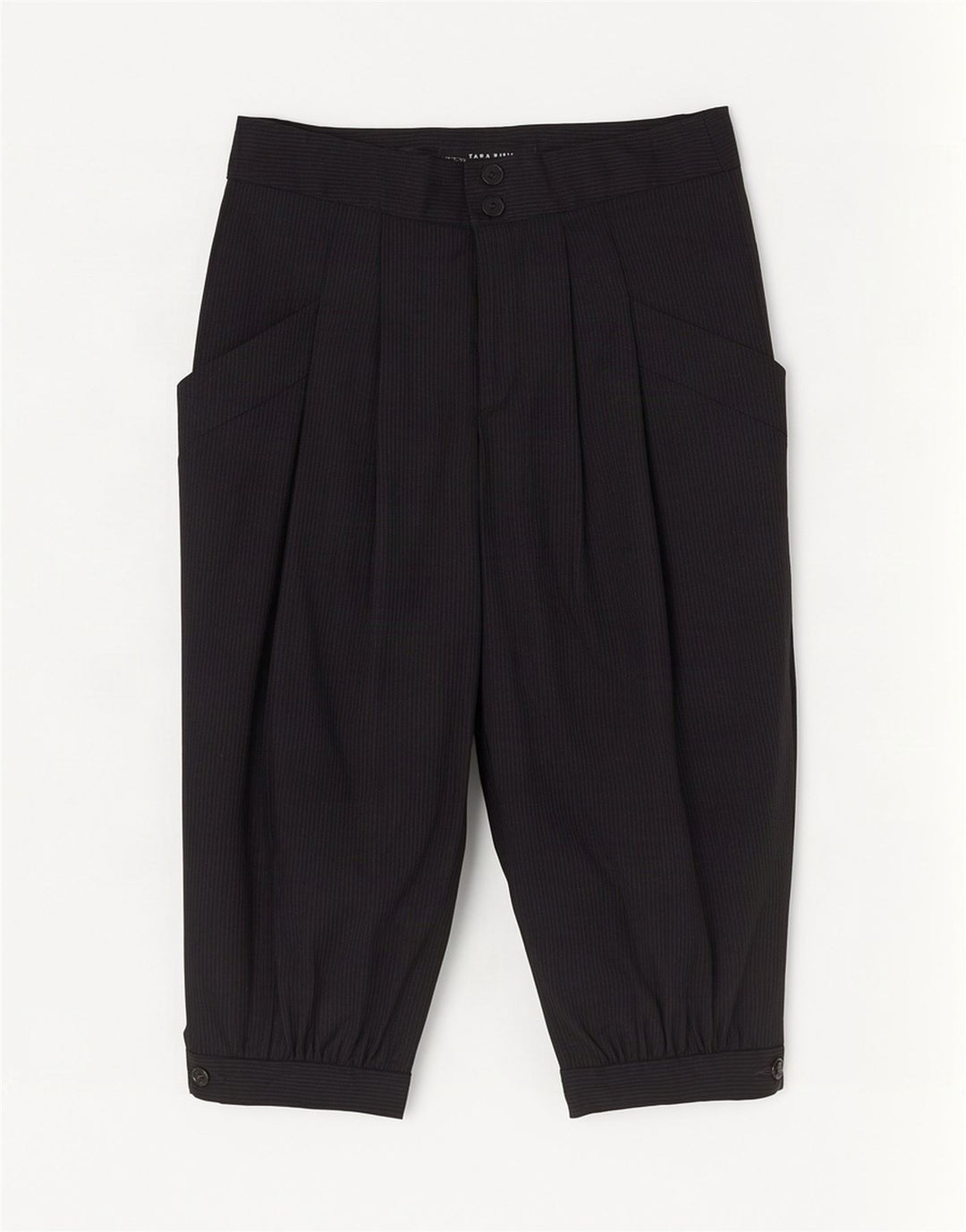Pantaloni Capri con pegging da donna Zara piccoli W26 L18 gessati neri