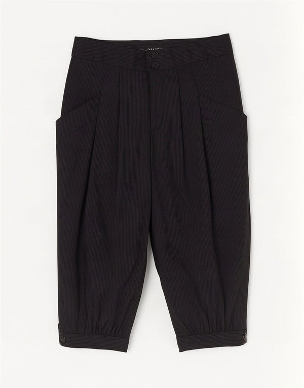 Pantaloni Capri con pegging da donna Zara piccoli W26 L18 gessati neri