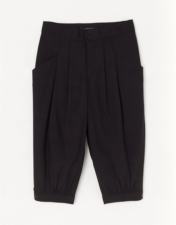 Pantaloni Capri con pegging da donna Zara piccoli W26 L18 gessati neri