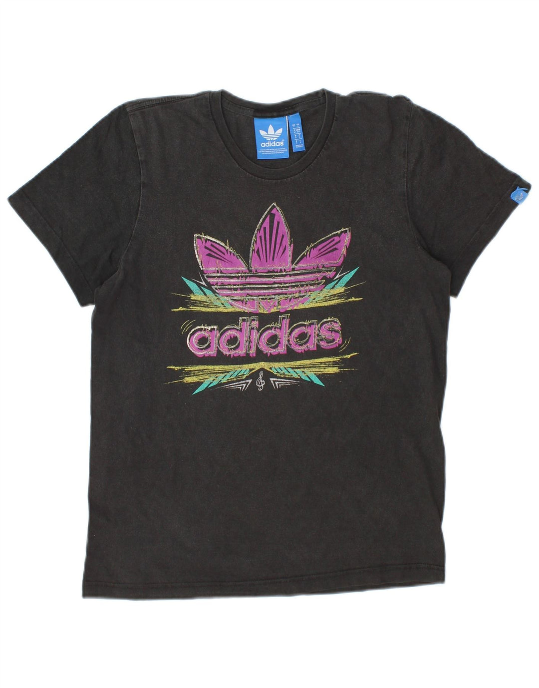 T-shirt grafica da uomo Adidas Top piccola grigia