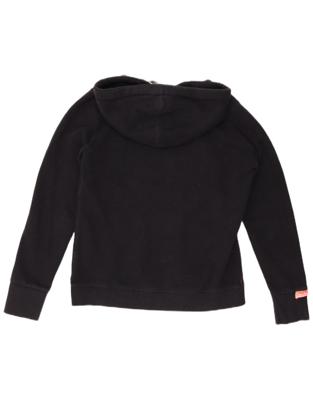 Maglione con cappuccio grafico da donna SUPERDRY UK 16 grande cotone nero