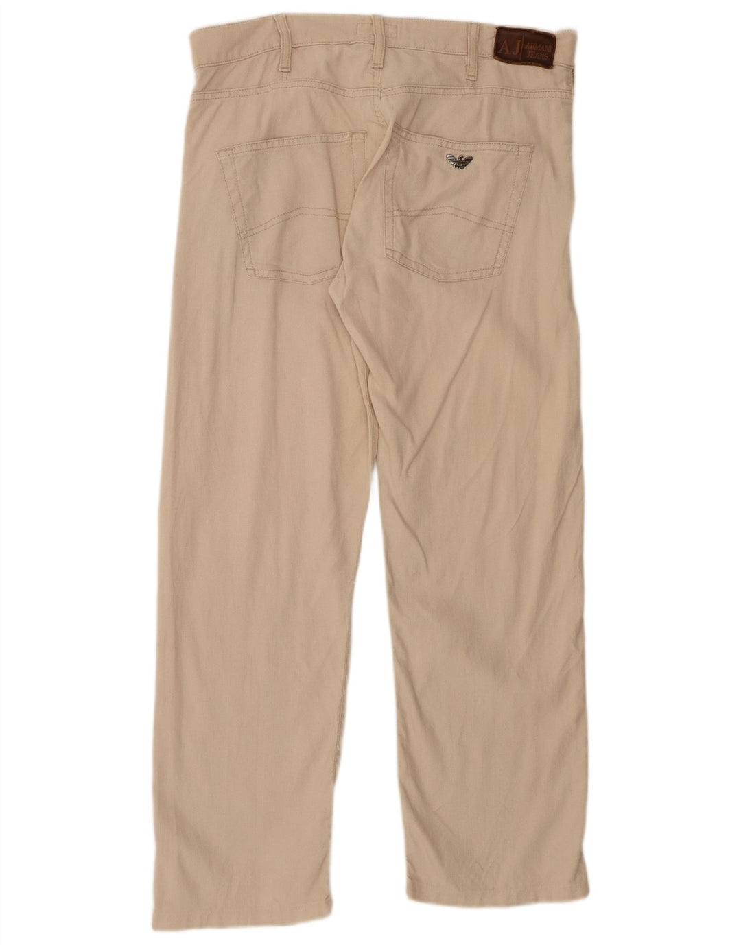 ARMANI Mens Straight Casual Trousers W33 L28 Beige