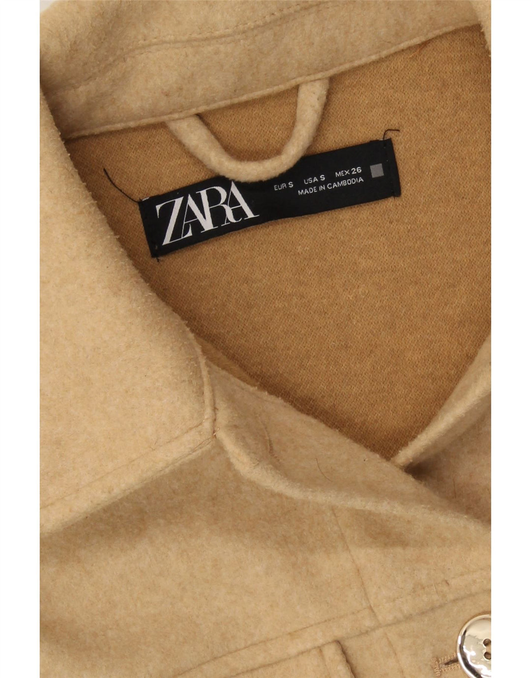 ZARA Womens Utility Jacket UK 10 Small Beige Polyester Vintage Zara and Second-Hand Zara from Messina Hembry 