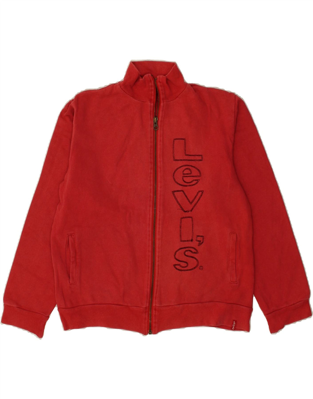 LEVI'S Girls Graphic Tracksuit Top Jacket 11-12 Years Red Cotton Vintage Levi's and Second-Hand Levi's from Messina Hembry 