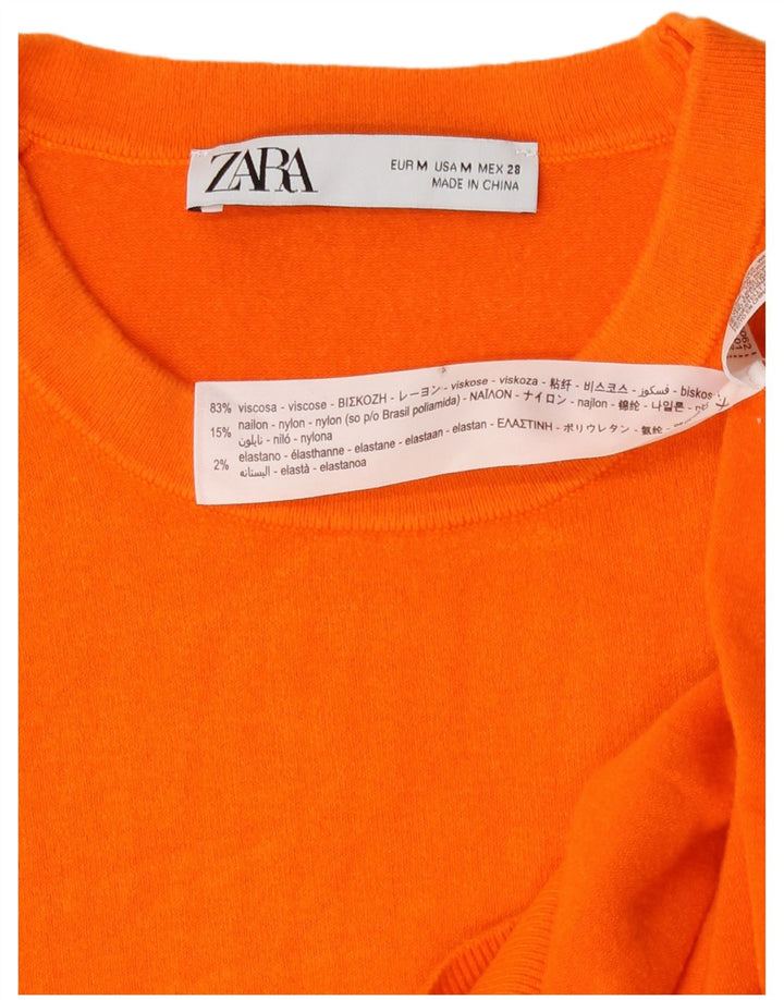 Canotta canotta da donna Zara UK 12 viscosa arancione media
