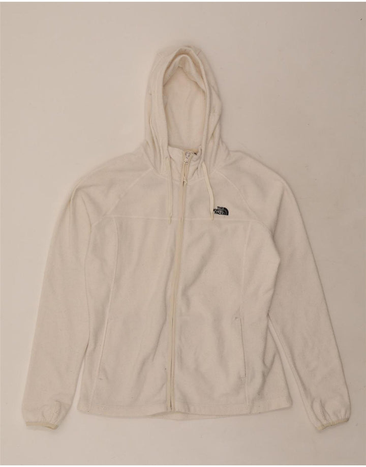 THE NORTH FACE Giacca in pile con cappuccio da donna UK 16 Large Poliestere bianco
