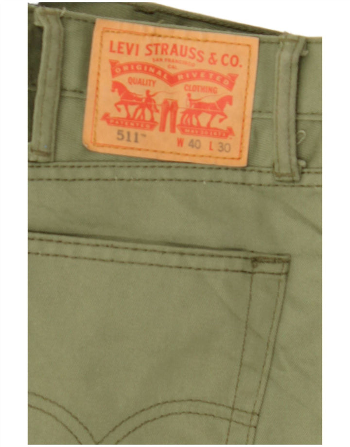 Levi's Uomo 511 Pantaloni Casual Slim W40 L30 Poliestere Verde