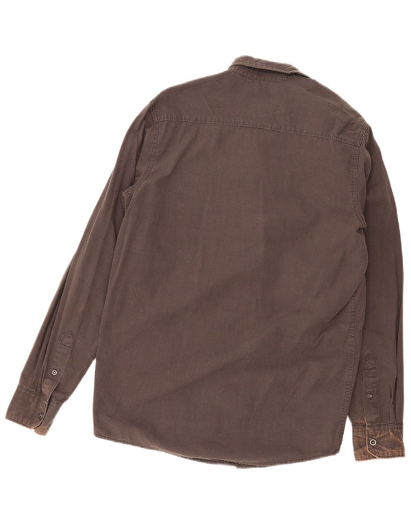 Camicia Wrangler da uomo vestibilità regolare piccola in cotone marrone