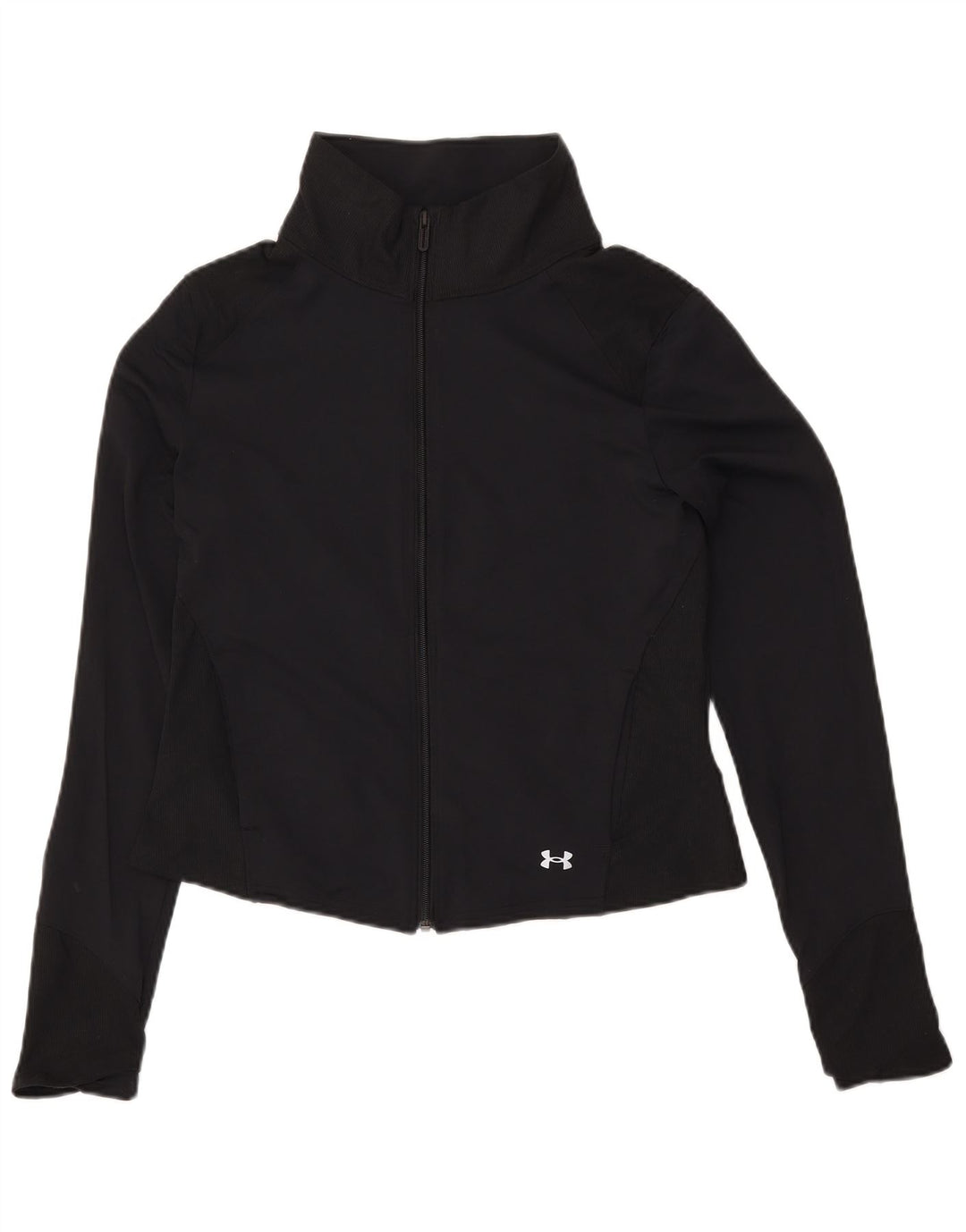 Giacca da ginnastica corta da donna UNDER ARMOUR UK 14 grande nylon nero