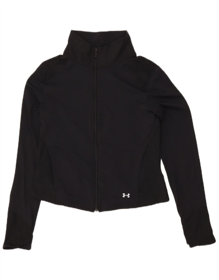 Giacca da ginnastica corta da donna UNDER ARMOUR UK 14 grande nylon nero