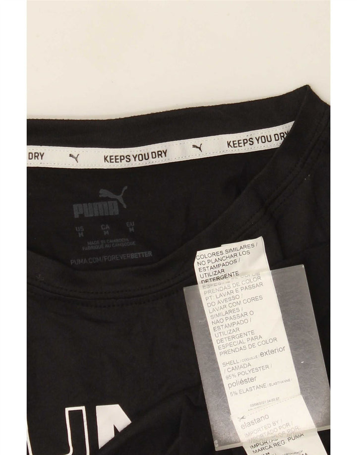 T-shirt grafica corta da donna Puma UK 14 Medium Nero Poliestere
