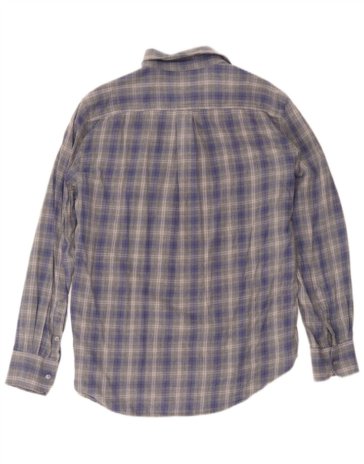 Camicia da uomo in flanella dalla vestibilità regolare di Dack XL in cotone a quadri blu