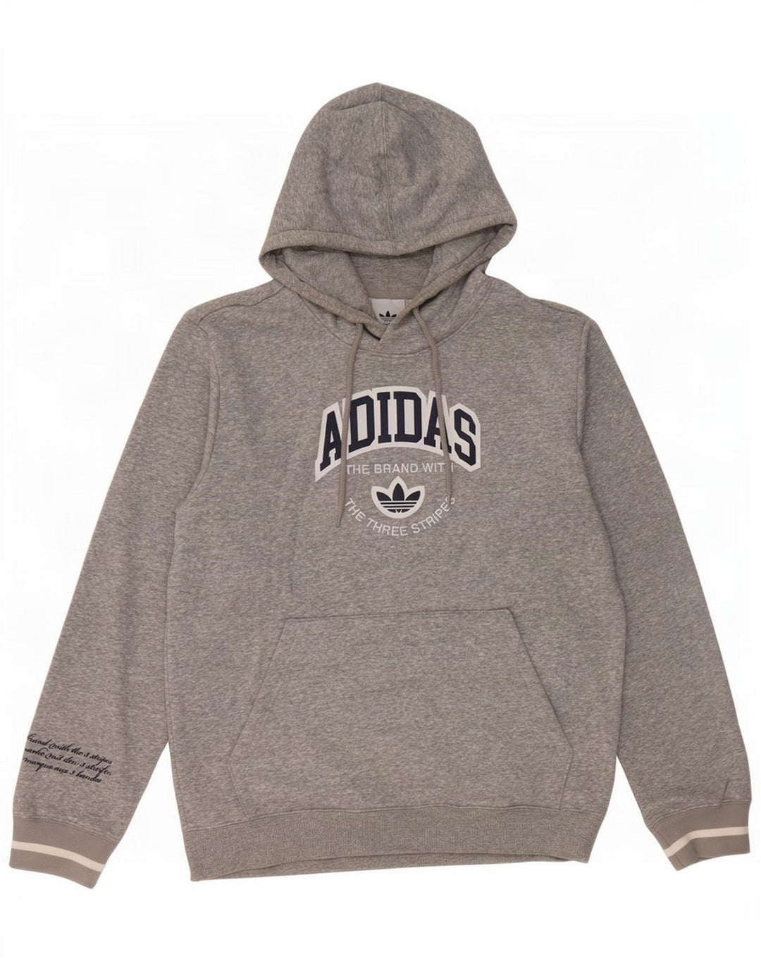 Felpa con cappuccio grafica da uomo Adidas in cotone chiazzato grigio medio