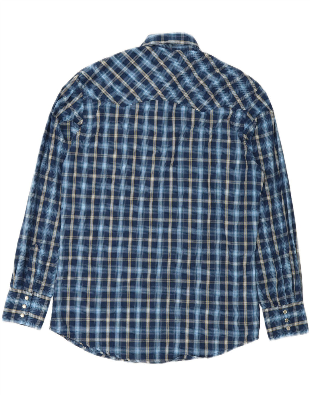 Camicia da uomo in flanella Wrangler, cotone medio a quadri blu navy