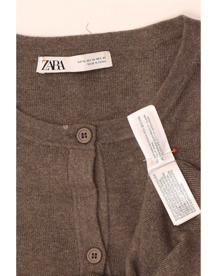 Maglione cardigan da donna Zara UK 18 XL grigio modal