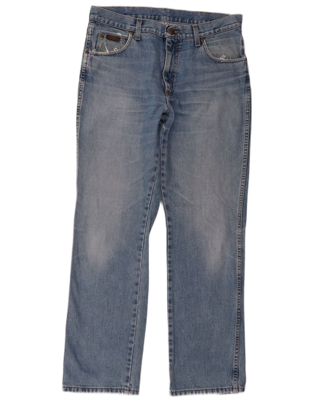 Jeans dritti da uomo Wrangler vestibilità regolare W34 L32 cotone blu