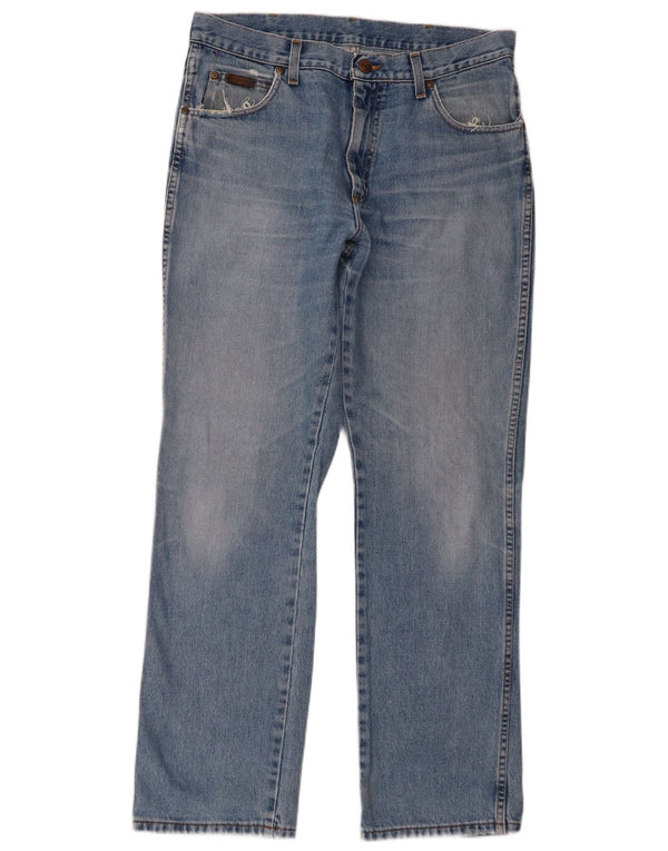 Jeans dritti da uomo Wrangler vestibilità regolare W34 L32 cotone blu