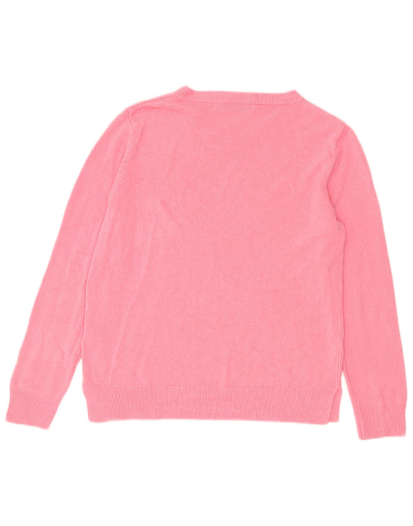 Maglione maglione con scollo a barca da donna Marks & Spencer UK 14 grande acrilico rosa
