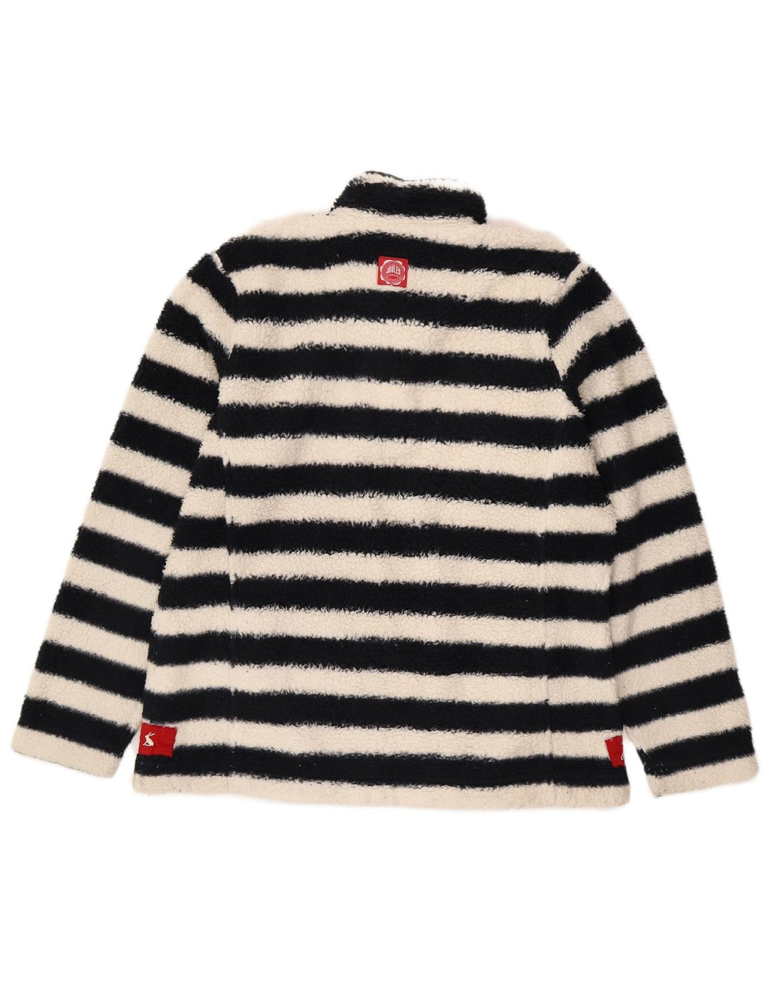 Joules Maglione in pile oversize da donna UK 14 Grande poliestere a righe nere