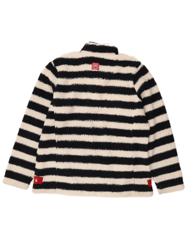 Joules Maglione in pile oversize da donna UK 14 Grande poliestere a righe nere