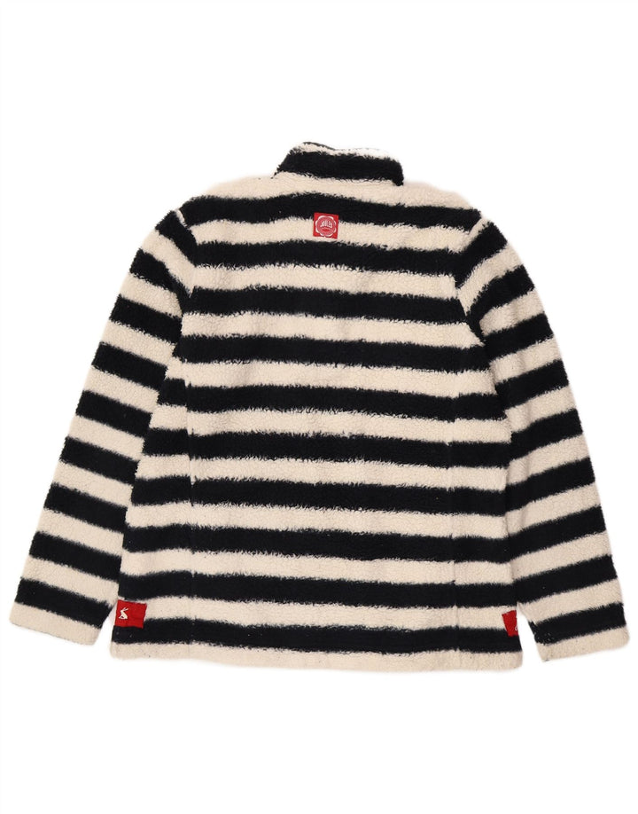 Joules Maglione in pile oversize da donna UK 14 Grande poliestere a righe nere
