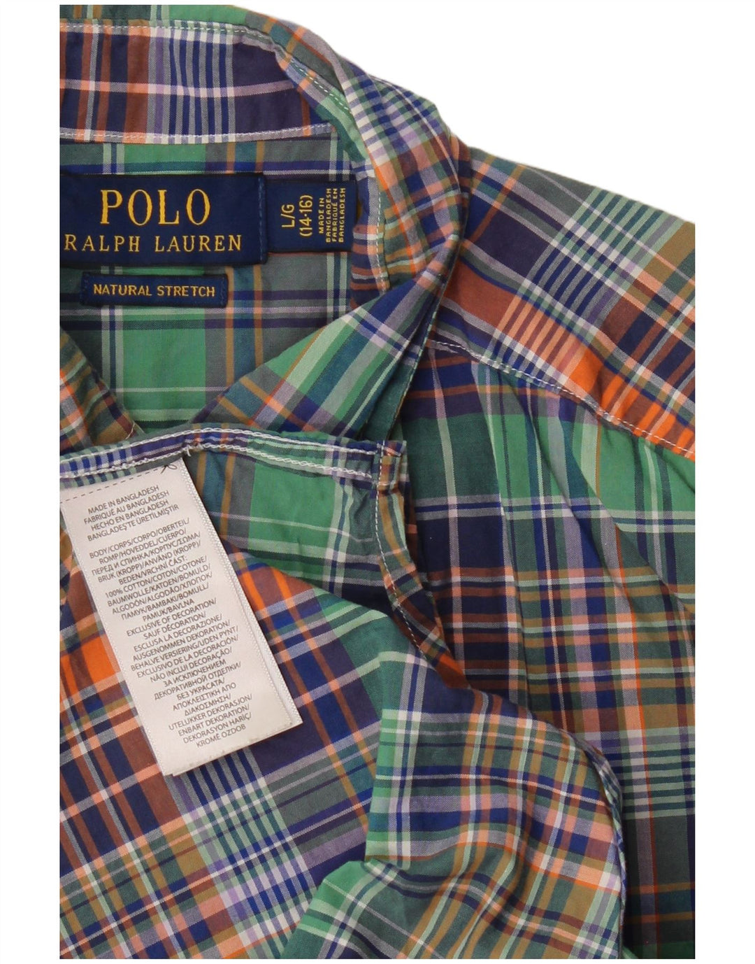 POLO RALPH LAUREN Camicia da bambino 14-15 anni in cotone a quadri multicolore grande