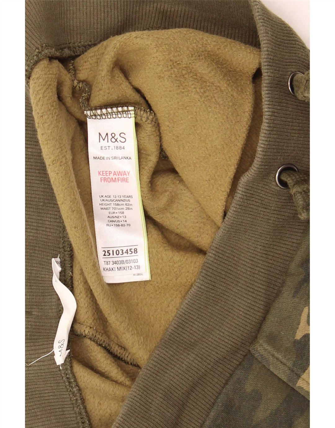 Pantaloni da tuta da ragazzo Marks & Spencer da 12-13 anni color kaki