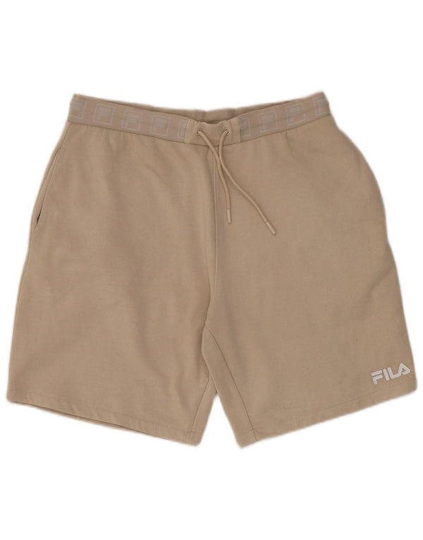 FILA Mens Graphic Sport Shorts Large Beige Cotton