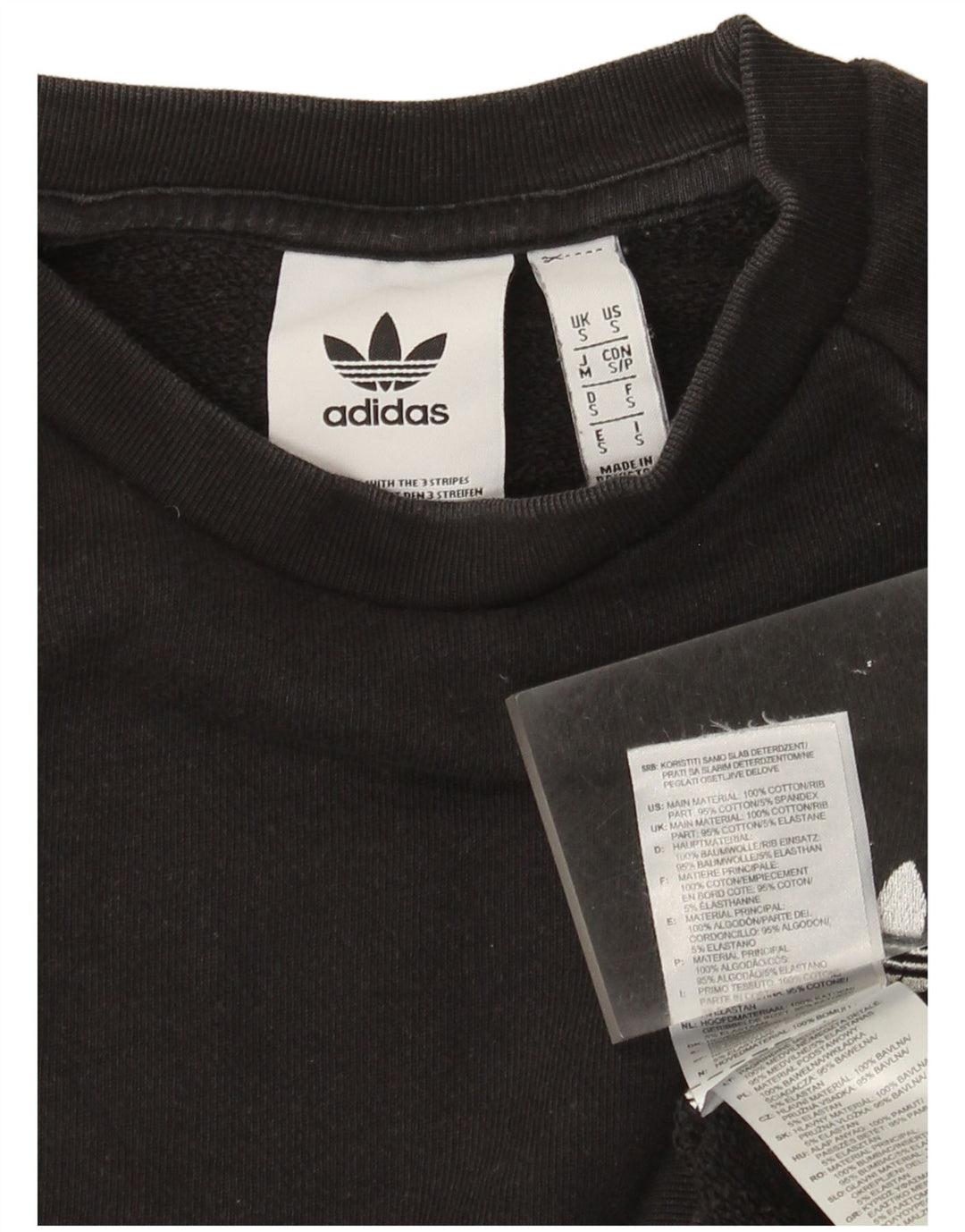 Felpa Adidas Uomo Maglione Piccolo Cotone Nero