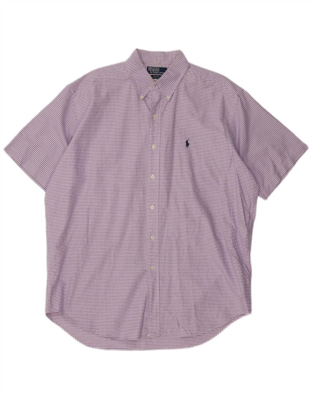 POLO RALPH LAUREN Camicia a maniche corte Blake da uomo grande a quadretti viola