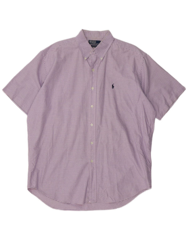 POLO RALPH LAUREN Camicia a maniche corte Blake da uomo grande a quadretti viola