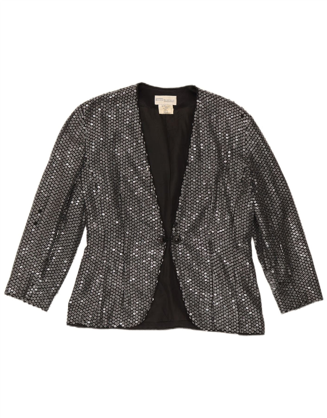 Giacca blazer da donna Bruce oldfield UK 12 argento medio