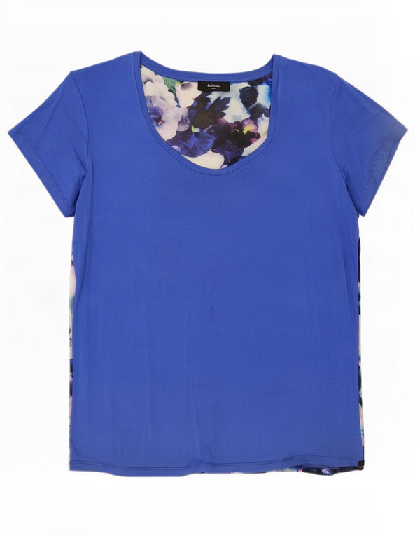 T-shirt da donna Paul Smith Top UK 18 XL blu floreale modal