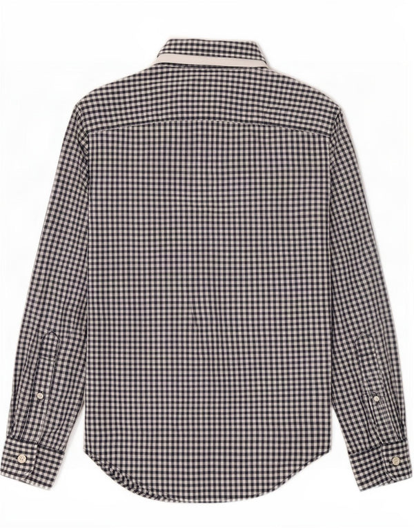 Camicia da uomo Abercrombie & Fitch XS in cotone a quadretti blu navy
