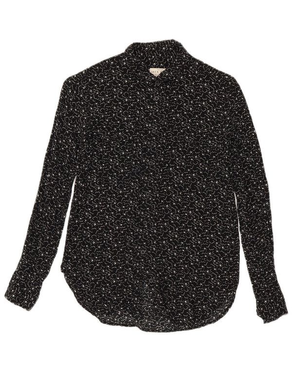 Camicia a maniche lunghe da donna Jack Wills Boyfriend Fit UK 6 XS Nera geometrica