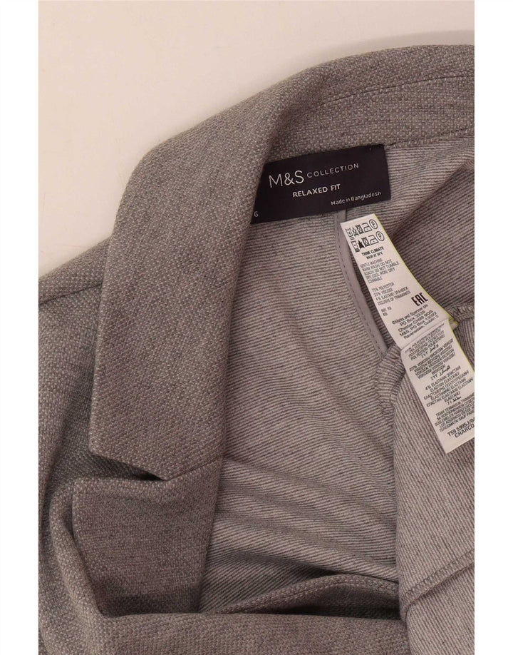 Giacca blazer dalla vestibilità rilassata da donna Marks & Spencer UK 6 XS poliestere grigio