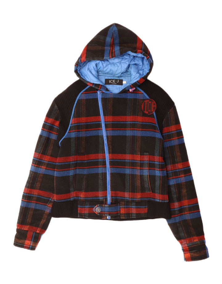 Bomber con cappuccio da uomo Iceberg IT 52 XL Poliestere nero a quadri