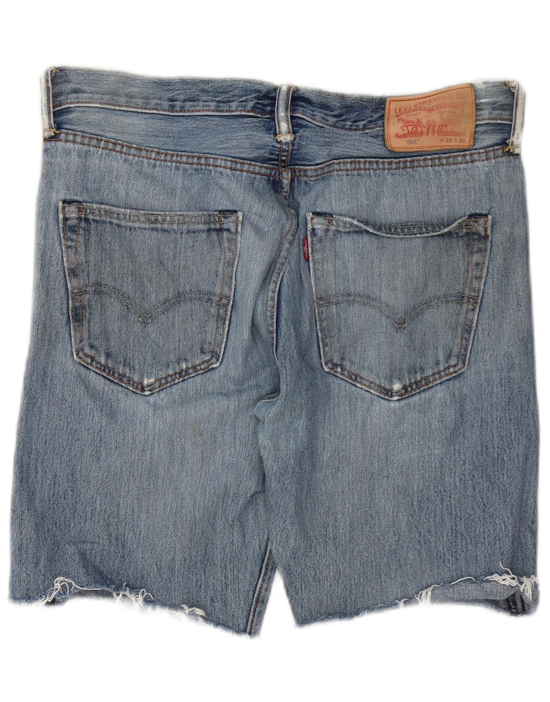 Levi's Uomo 501 Pantaloncini di jeans invecchiati W32 Cotone blu medio